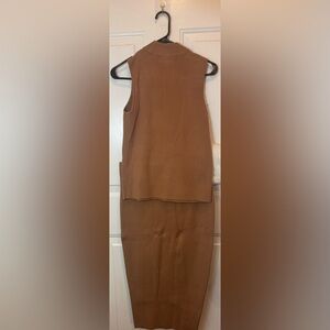Sophisticated Tan Women's Skirt Set